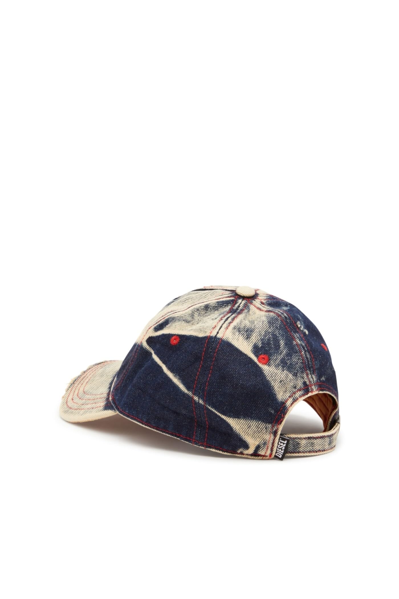 Distressed Multicolor Denim Baseball Cap for Men