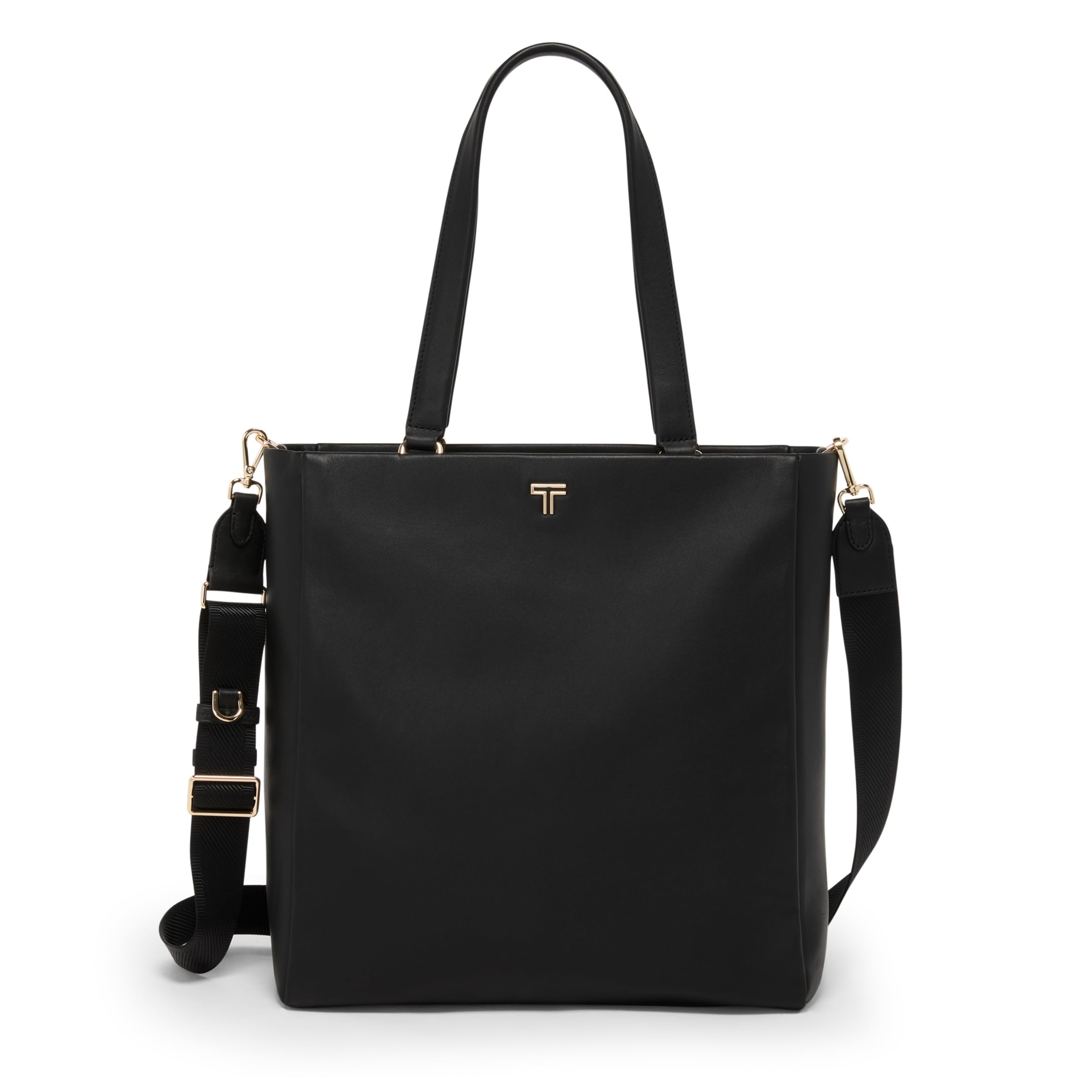 Womens Lightweight Leather Tote with Crossbody Strap and Laptop Storage