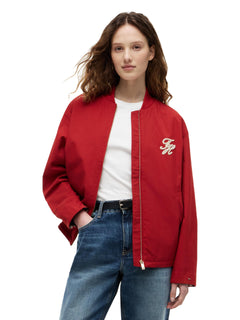 Lightweight Cotton Bomber Jacket Long Sleeve Varsity