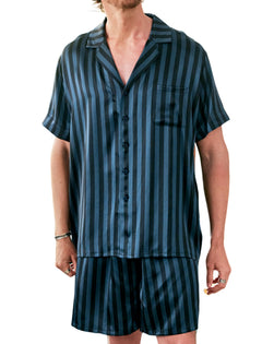Mens Short Sleeve Mulberry Silk Pajama Set