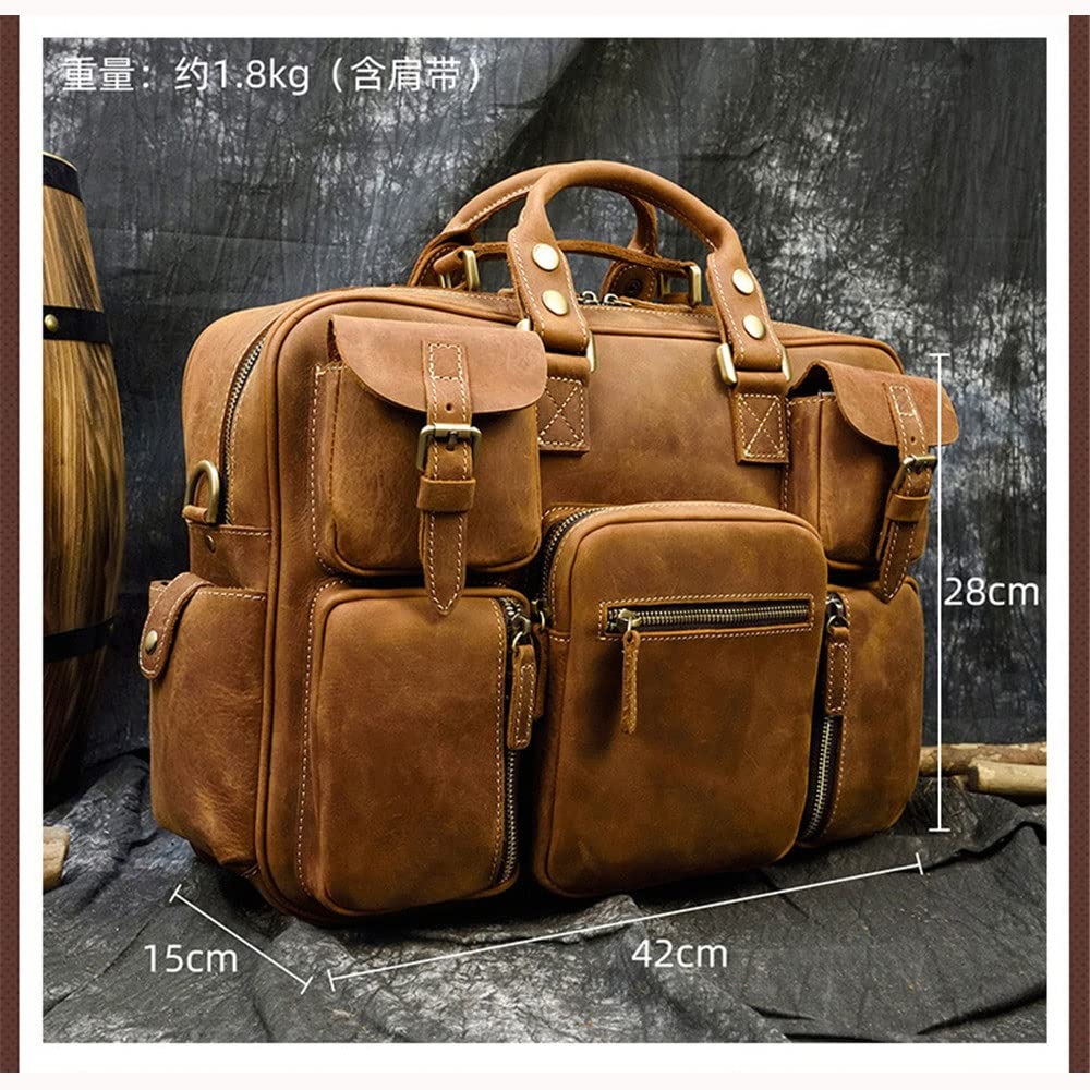 Mens Retro Briefcase Travel Crossbody Bag