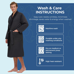 Unisex Plush Lined Microfiber Bath Robe