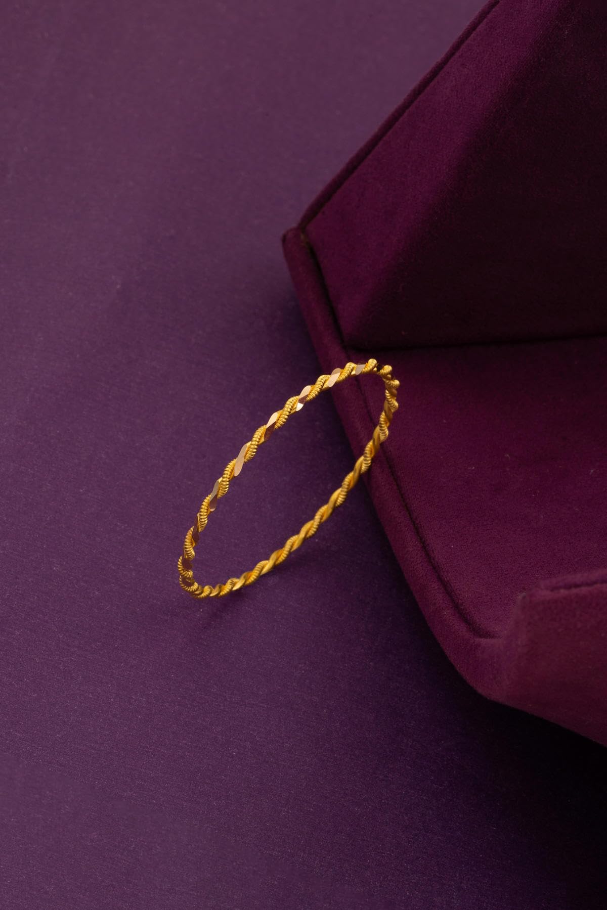 22K Yellow Gold Traditional Double Twisted Burma Bracelet for Women