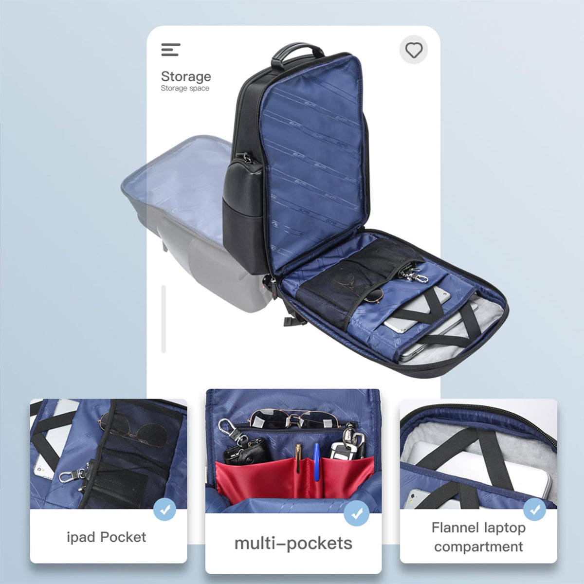 Anti Theft Business Laptop Travel Backpack for Men