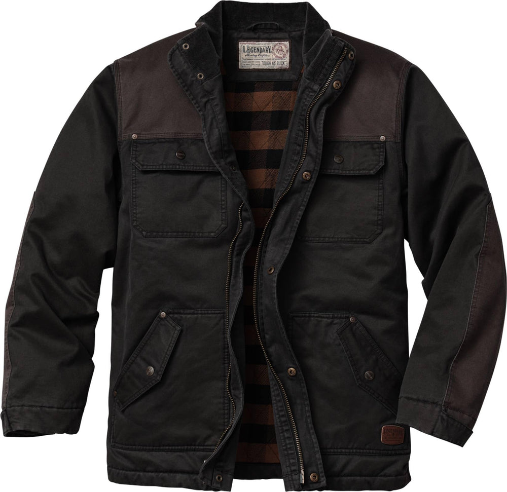 Mens Vintage Waxed Cotton Water Resistant Barn Chore Jacket