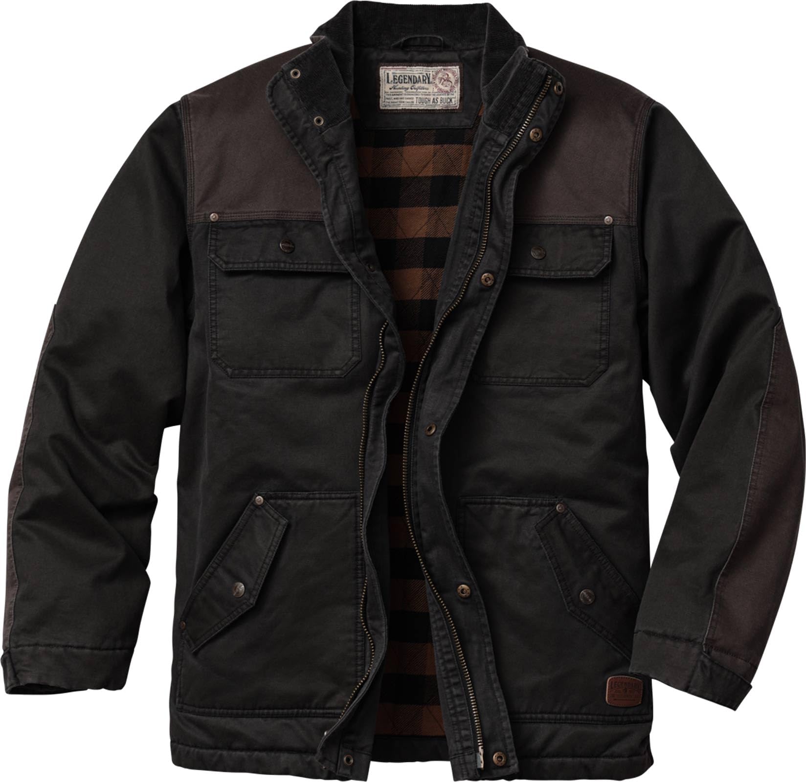 Mens Vintage Waxed Cotton Water Resistant Barn Chore Jacket