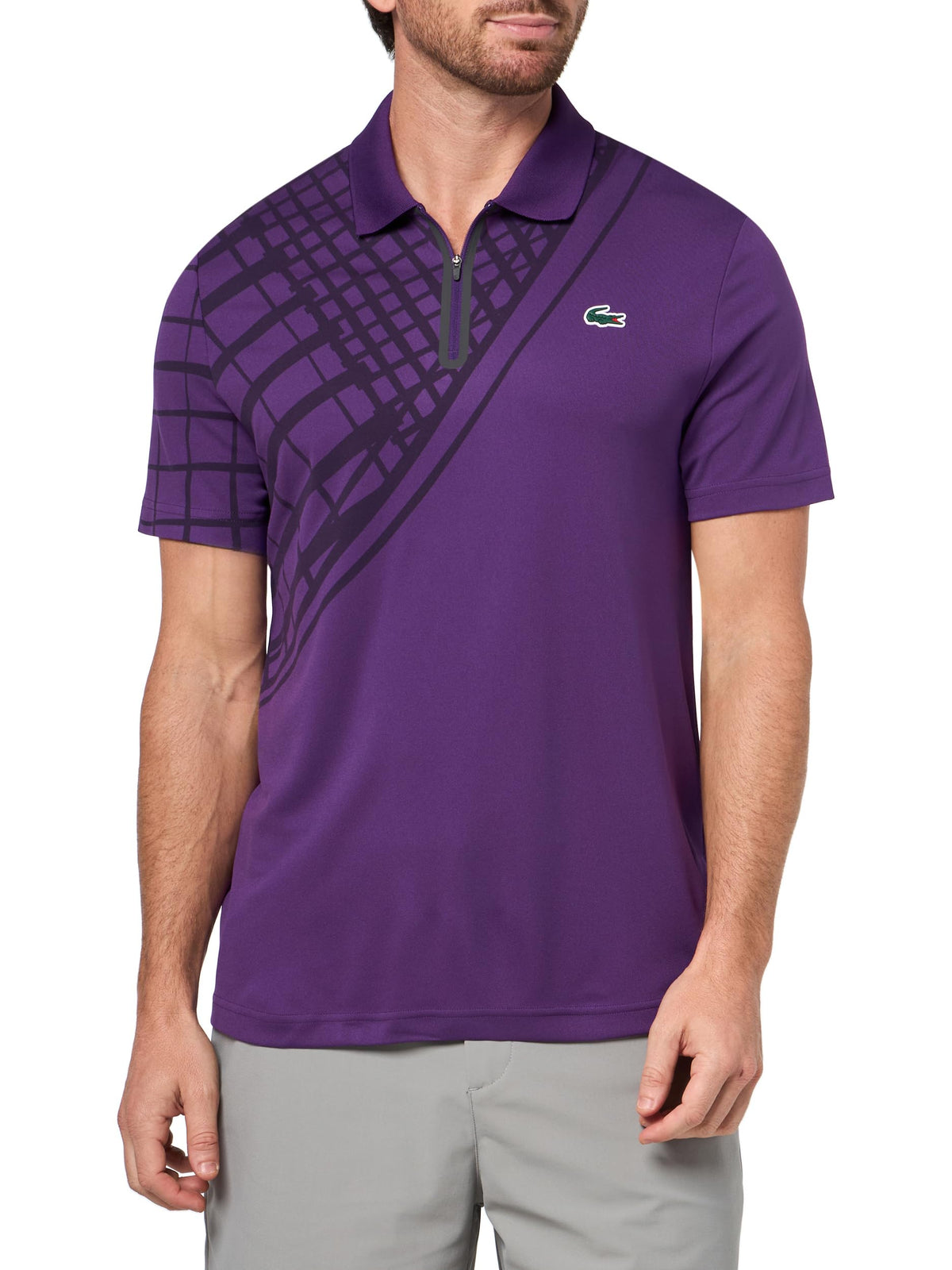 Mens Ultra Dry Printed Slim Fit Tennis Polo