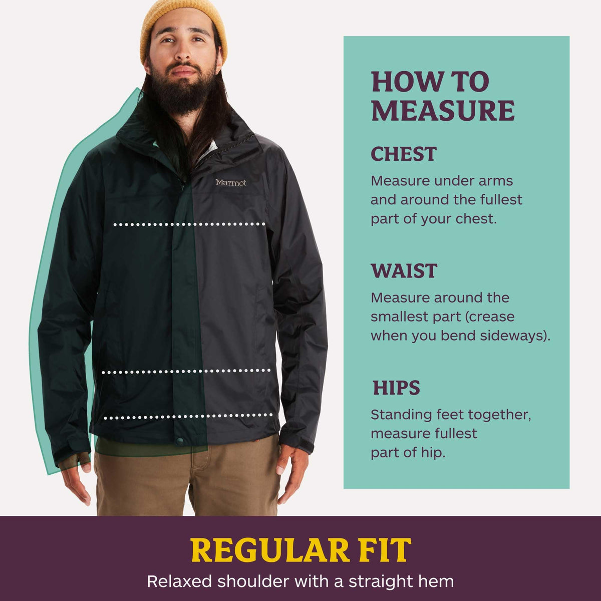 Mens Lightweight Breathable Packable Recycled Waterproof Rain Jacket