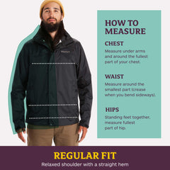 Mens Lightweight Breathable Packable Recycled Waterproof Rain Jacket