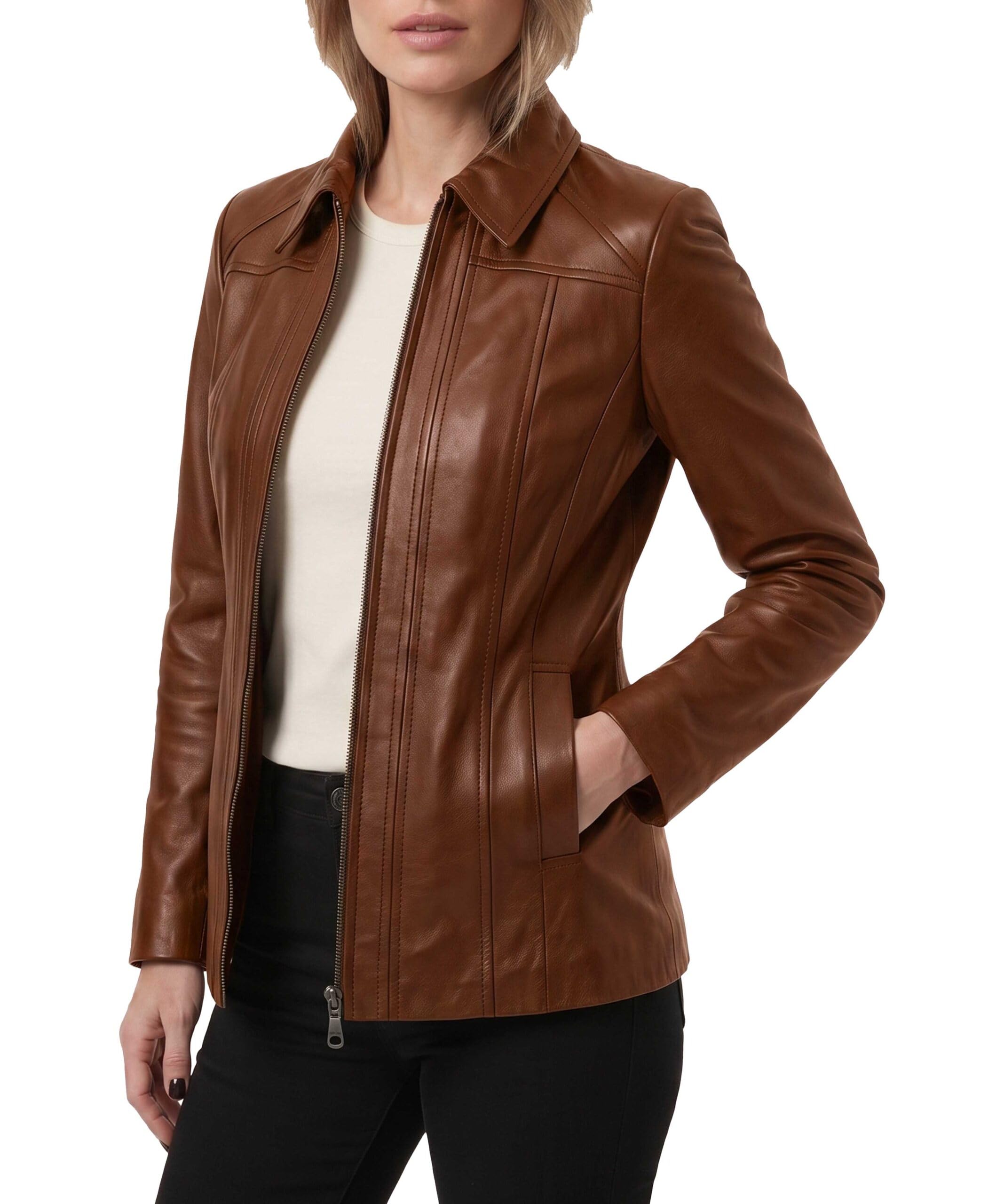Genuine Lambskin Leather Jacket Casual Long Coat
