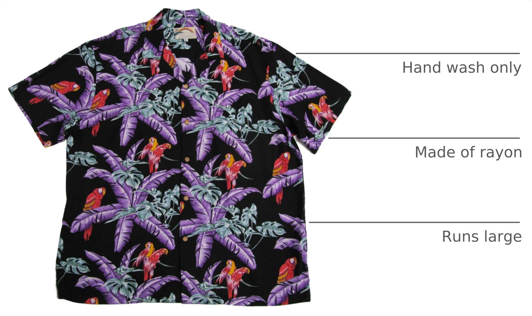 Mens Jungle Bird Short Sleeve Rayon Shirt