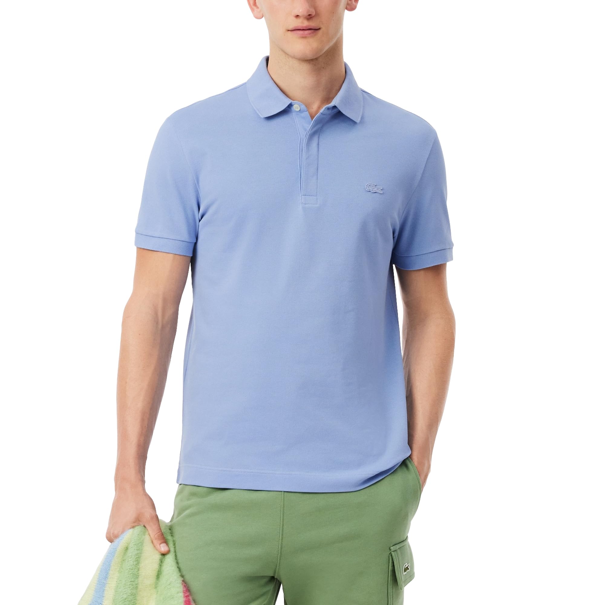 Mens Regular Fit Contrast Stretch Pique Polo Shirt