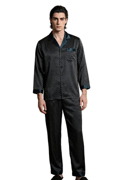 Mens Mulberry Silk Button Front Pajama Set
