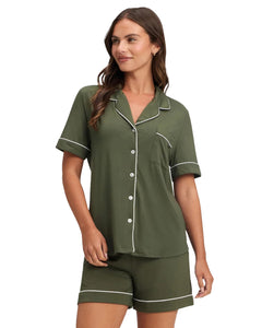 Short Sleeve Pajama Set Relaxed Fit with Pockets