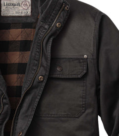 Mens Vintage Waxed Cotton Water Resistant Barn Chore Jacket