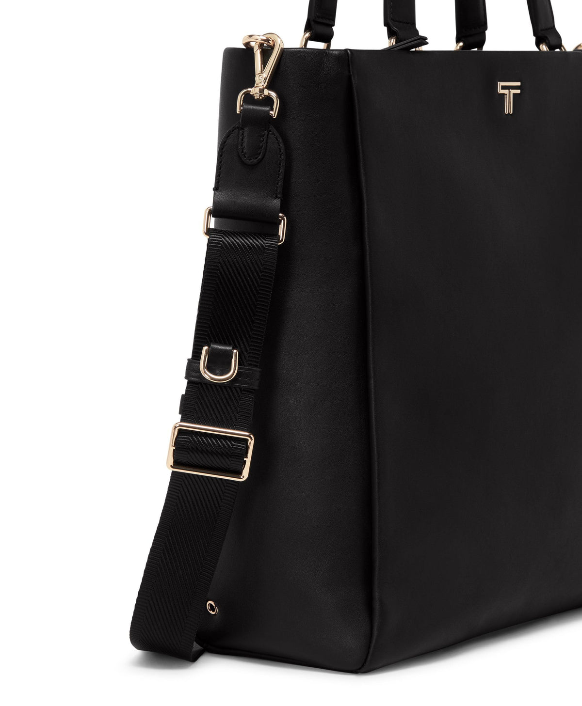 Womens Lightweight Leather Tote with Crossbody Strap and Laptop Storage