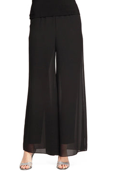 Women's Straight Leg Jersey Pant with Flowy Georgette Panels