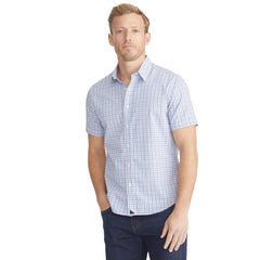 Mens Short Sleeve Wrinkle Free Plaid Shirt