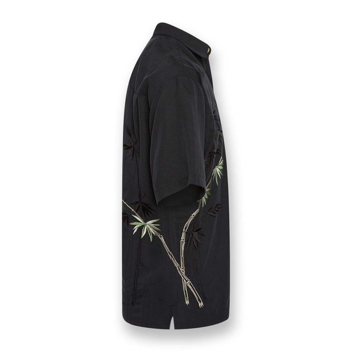 Mens Short Sleeve Bamboo Embroidered Casual Shirt