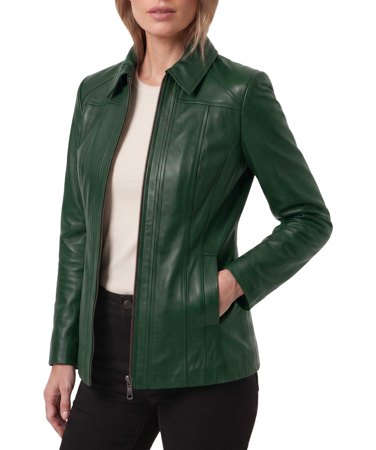 Genuine Lambskin Leather Jacket Casual Long Coat