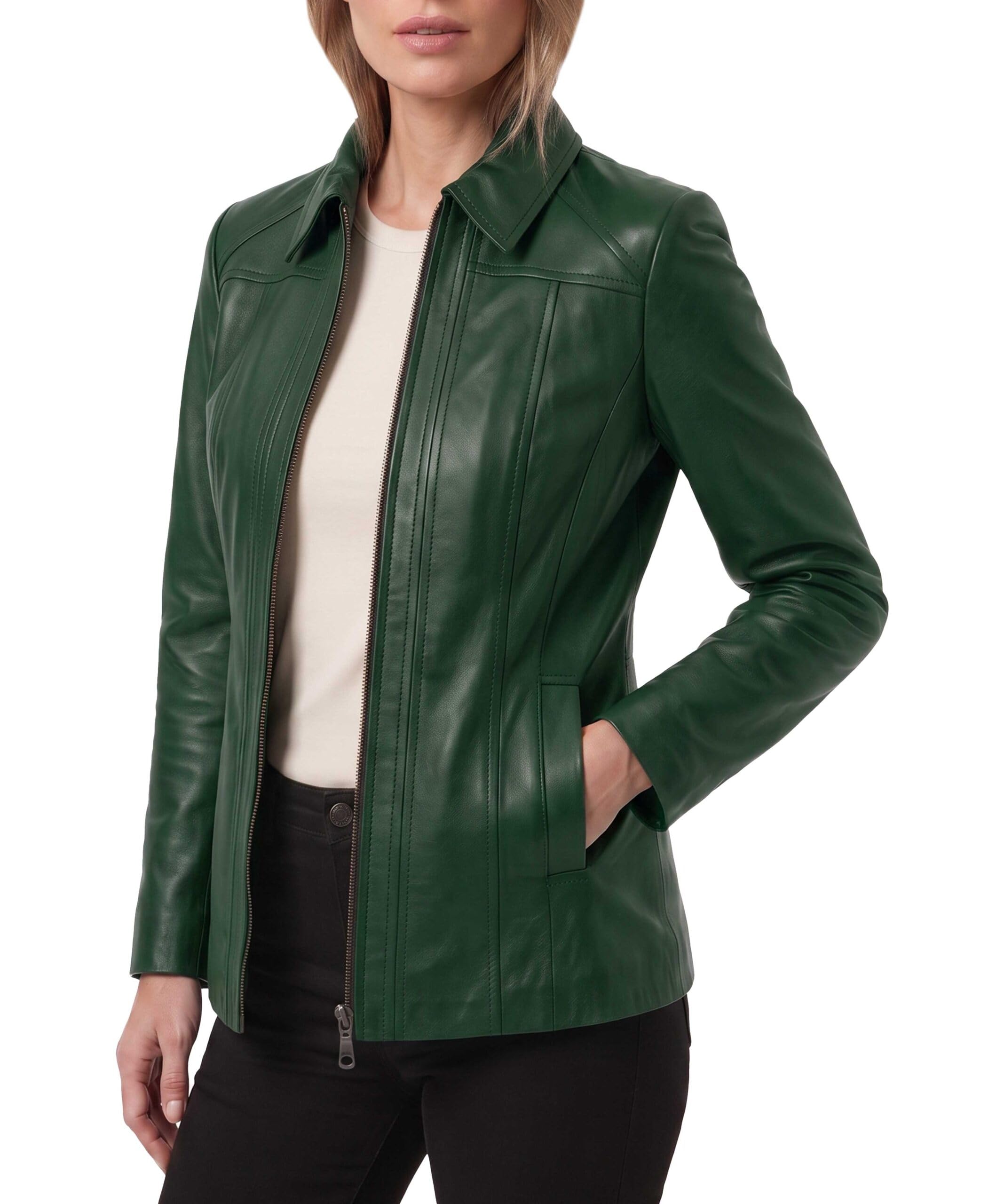 Genuine Lambskin Leather Jacket Casual Long Coat