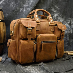 Mens Retro Briefcase Travel Crossbody Bag