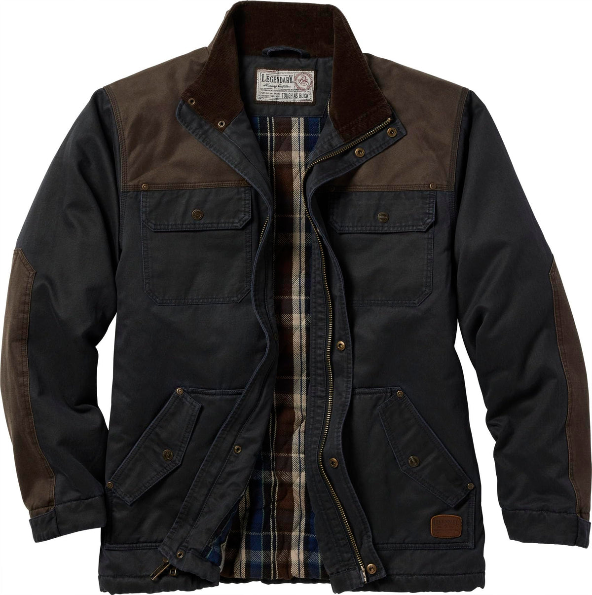 Mens Vintage Waxed Cotton Water Resistant Barn Chore Jacket