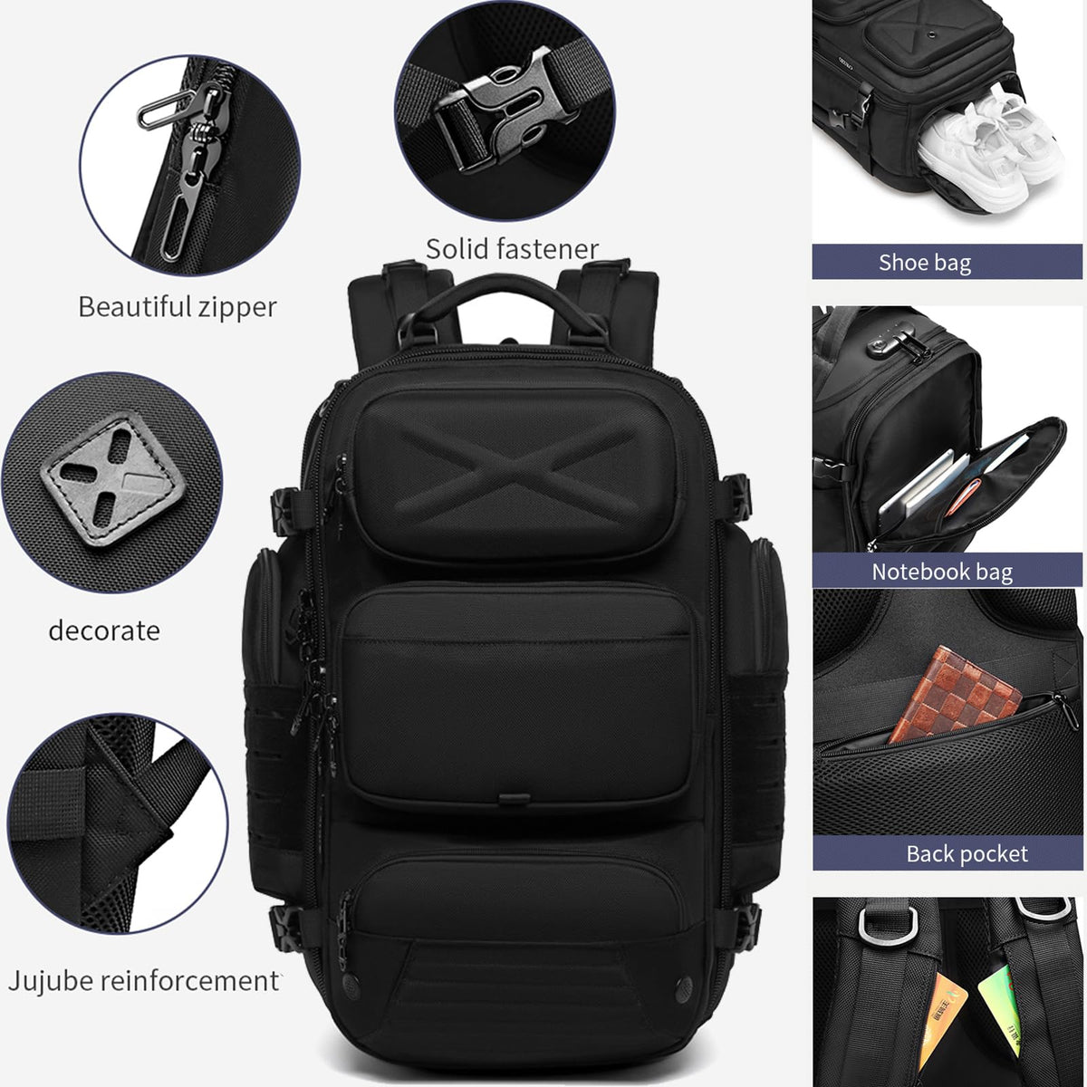 Expandable Extra Large Carry On Laptop Travel Backpack for Men