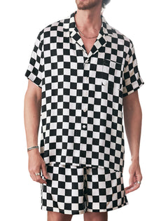 Mens Short Sleeve Mulberry Silk Pajama Set