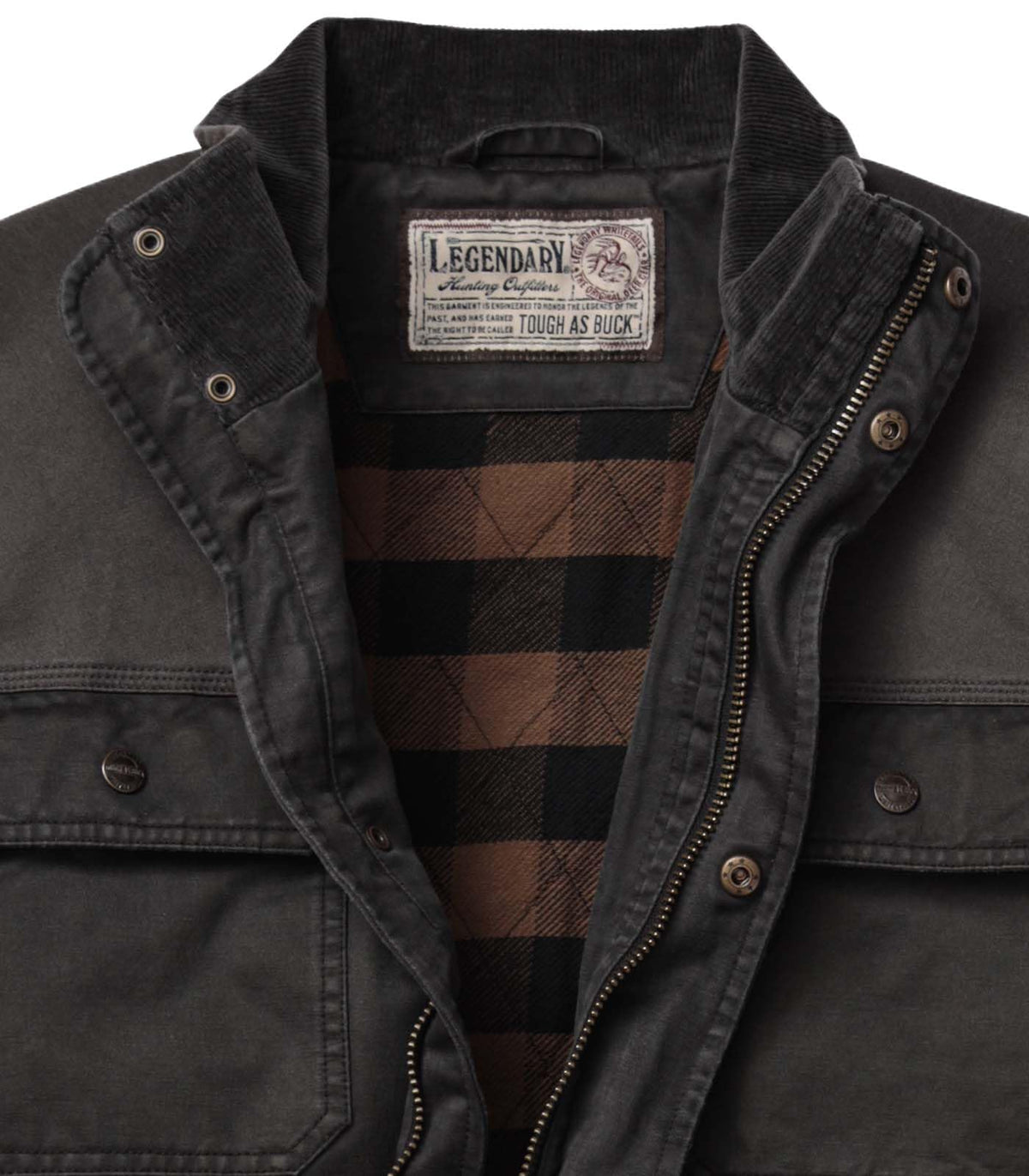 Mens Vintage Waxed Cotton Water Resistant Barn Chore Jacket