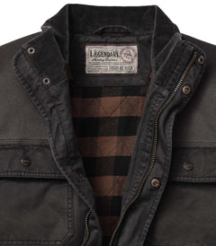 Mens Vintage Waxed Cotton Water Resistant Barn Chore Jacket