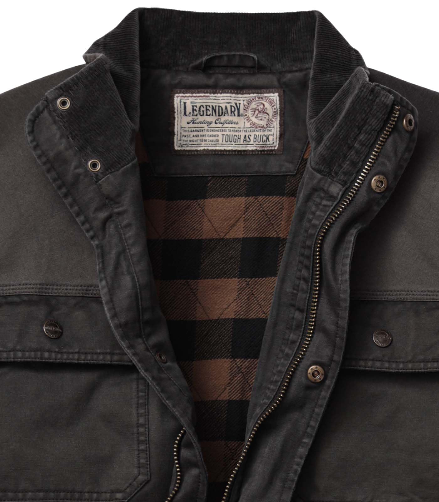 Mens Vintage Waxed Cotton Water Resistant Barn Chore Jacket