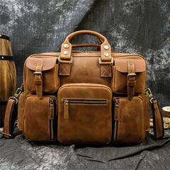 Mens Retro Briefcase Travel Crossbody Bag