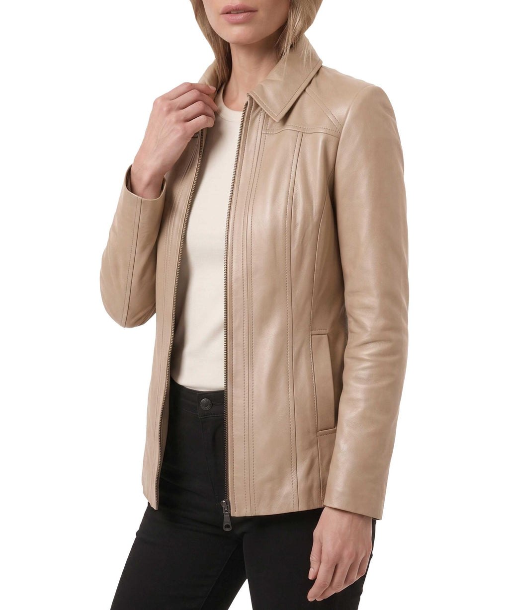 Genuine Lambskin Leather Jacket Casual Long Coat