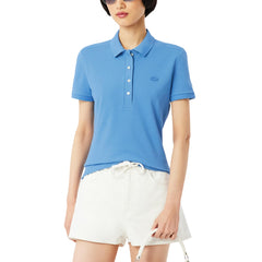 Womens Slim Fit Stretch Pique Polo Shirt