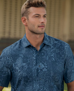 Mens Short Sleeve Apana Button Up Shirt