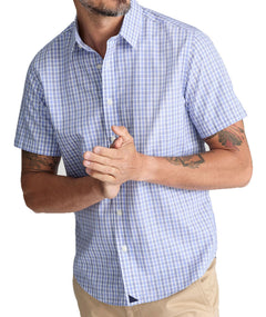 Mens Short Sleeve Wrinkle Free Plaid Shirt