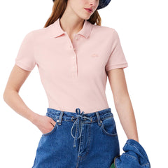 Womens Slim Fit Stretch Pique Polo Shirt
