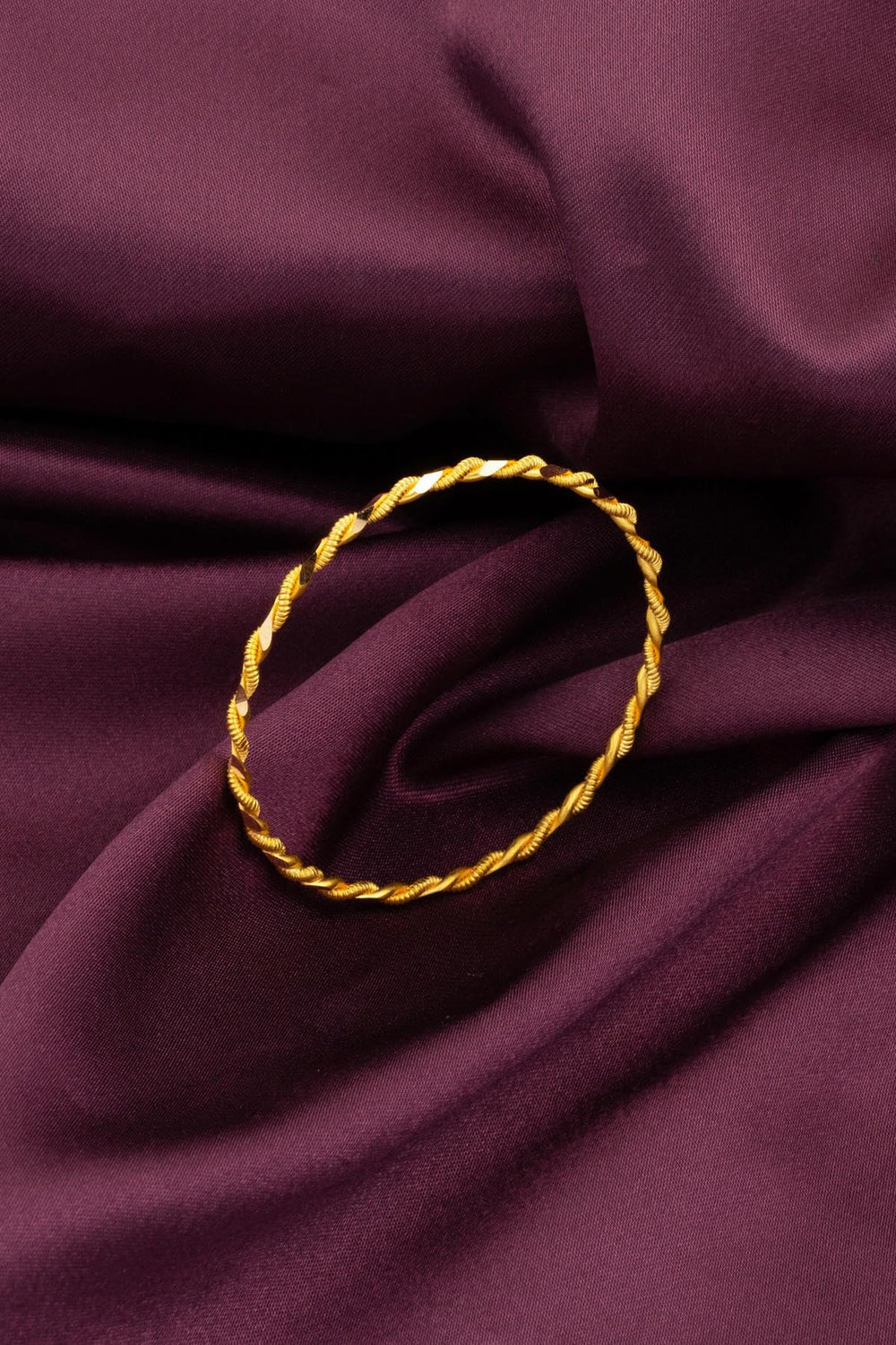 22K Yellow Gold Traditional Double Twisted Burma Bracelet for Women