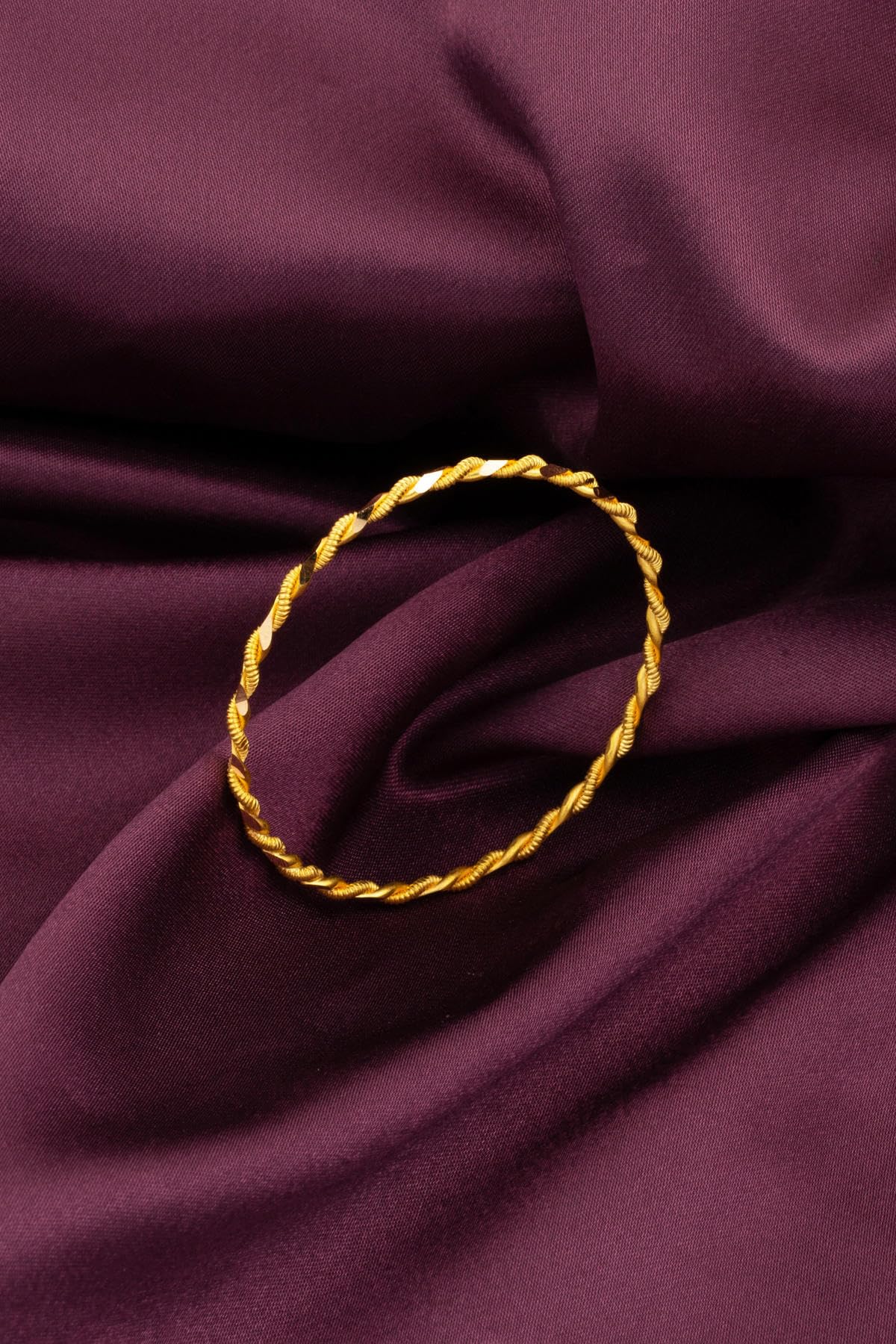22K Yellow Gold Traditional Double Twisted Burma Bracelet for Women