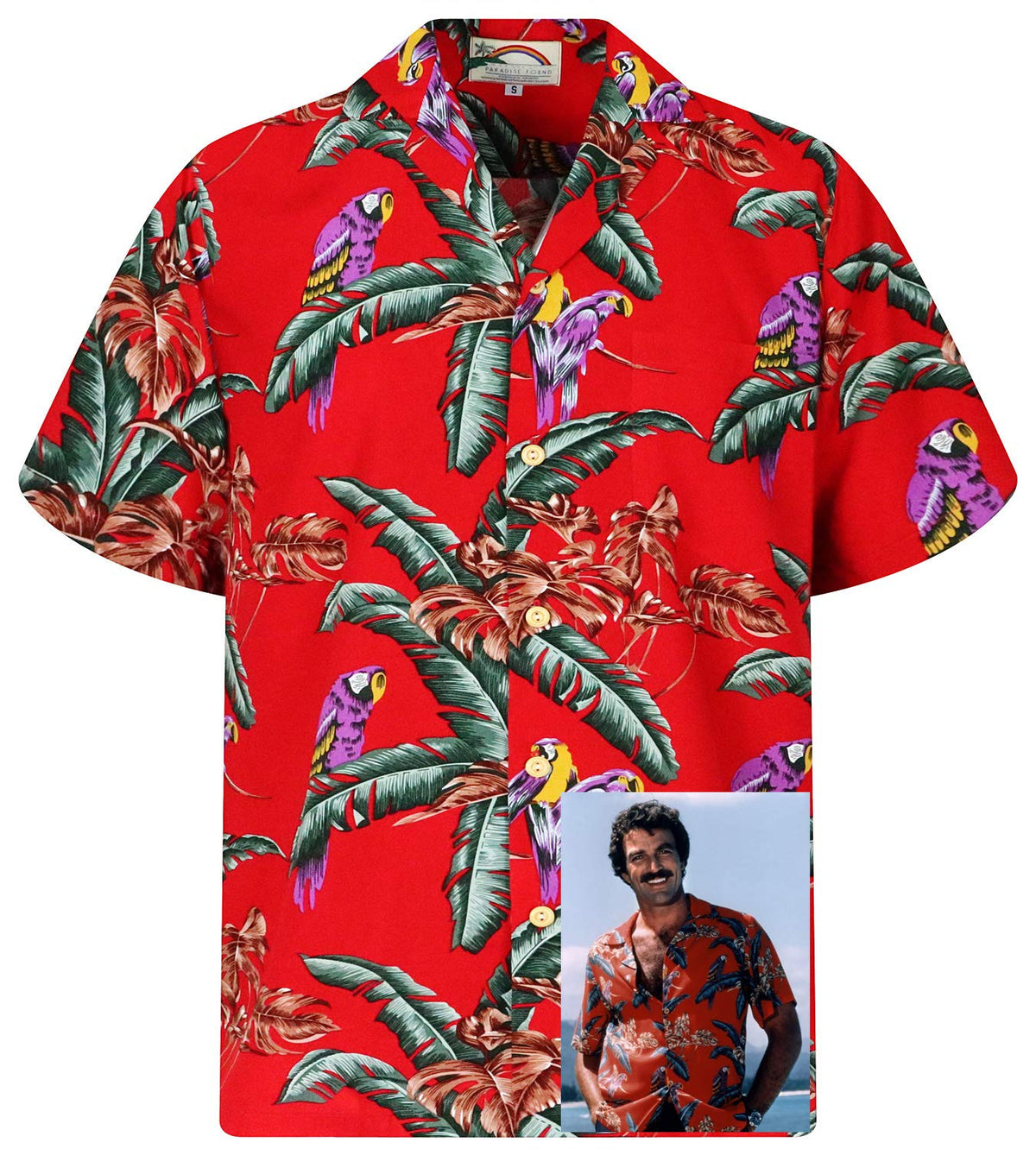 Mens Jungle Bird Short Sleeve Rayon Shirt