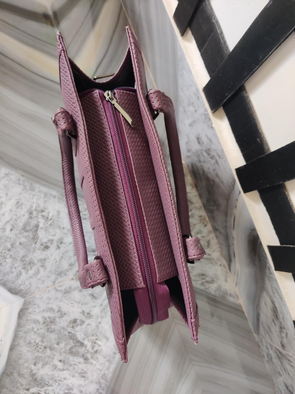 Womens Purple Shoulder Bag with Crossbody Strap