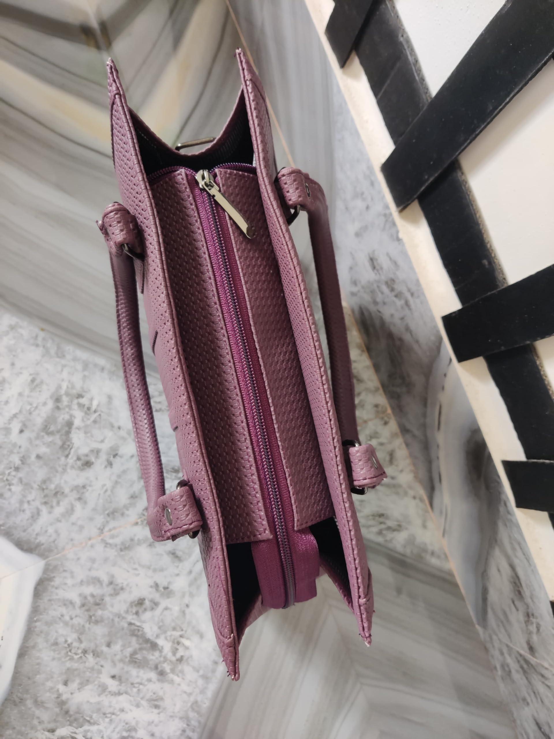 Womens Purple Shoulder Bag with Crossbody Strap