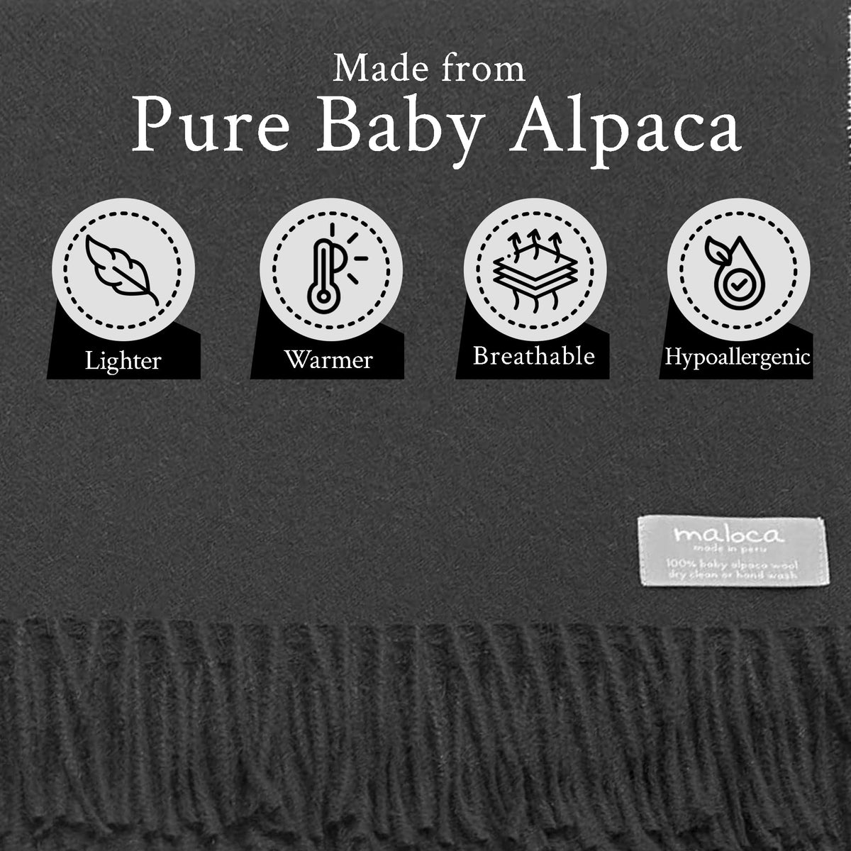 Pure Baby Alpaca Oversized Unisex Scarf