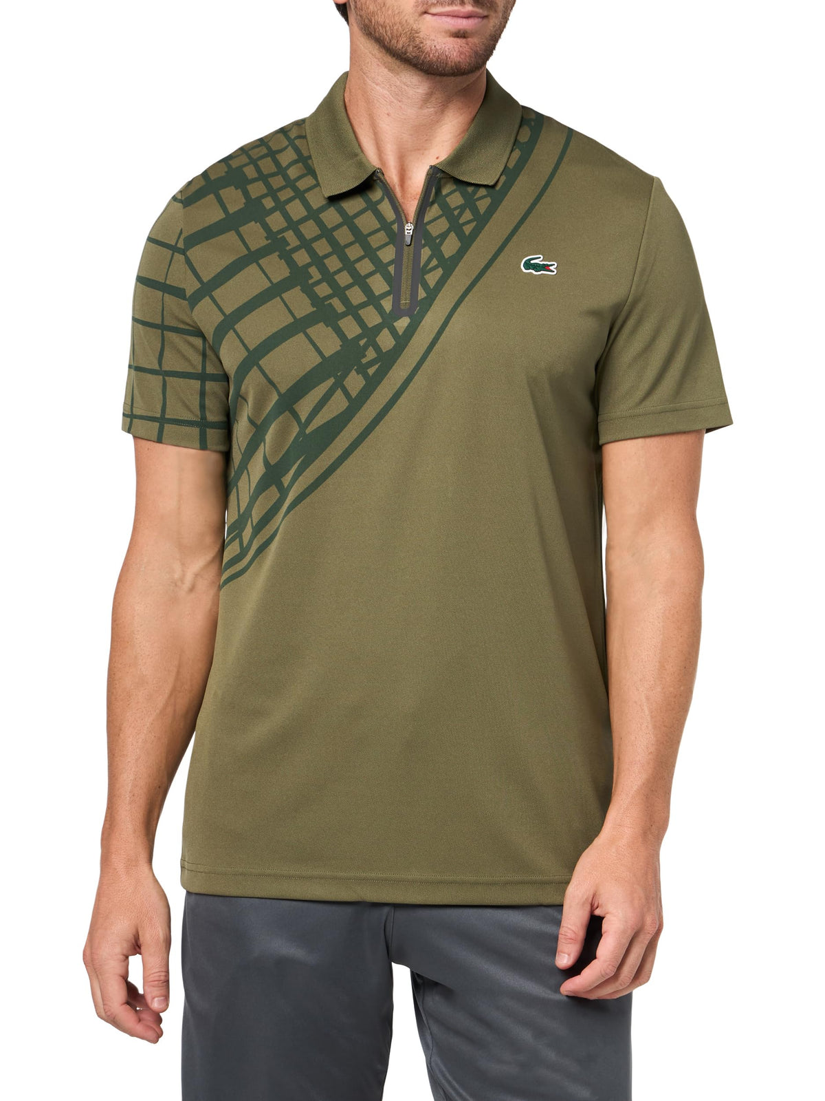 Mens Ultra Dry Printed Slim Fit Tennis Polo