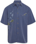 Mens Short Sleeve Bamboo Embroidered Casual Shirt