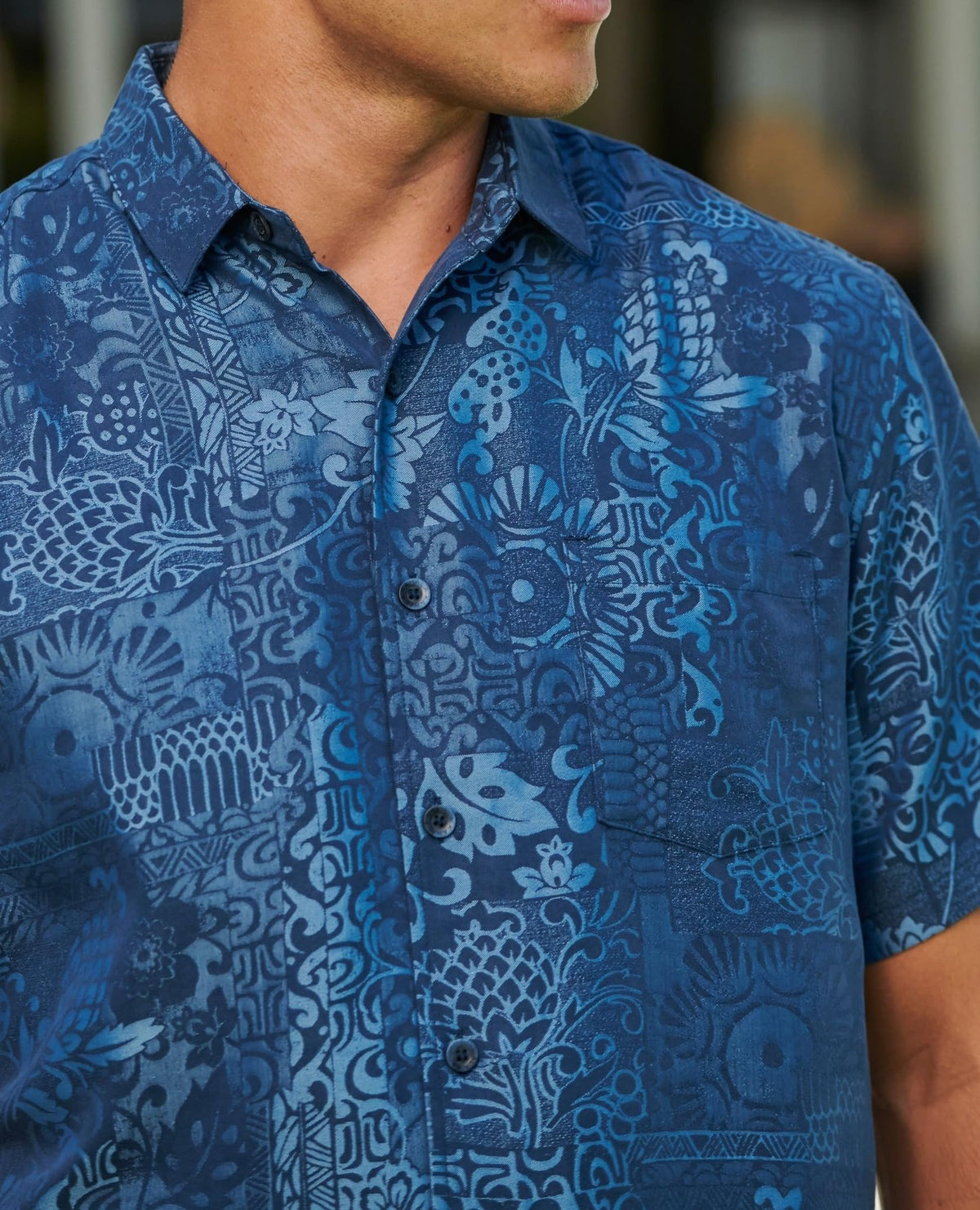 Mens Short Sleeve Apana Button Up Shirt