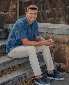 Mens Short Sleeve Apana Button Up Shirt